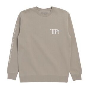 Taylor Swift The Tortured Poets Department Beige Crewneck Sweatshirt XL LIKE NEW